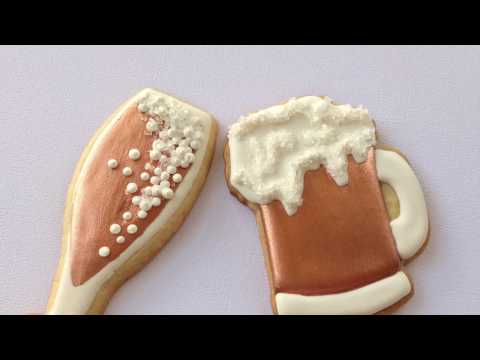 How to Decorate Champagne Glass Sugar Cookies