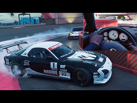 Tight drifting Mazda Rx-7 in Crew MOTORFEST - YouTube