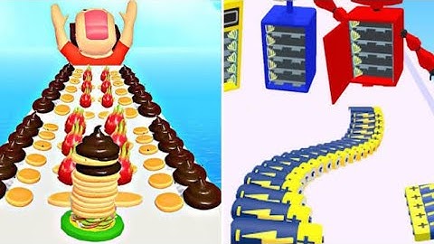 Pancake Run 🆚 Battery Run - satisfying gameplay - Android IOS