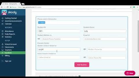 How can I add a new student in Skooly  (For school admins)