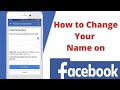 New how to change your name on facebook 2023