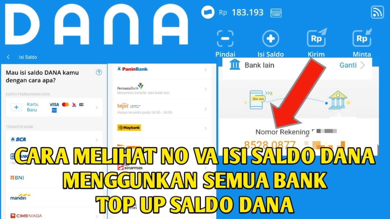 Cara melihat nomor virtual account dana