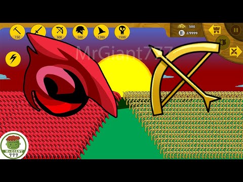 EPIC CASTLE ARCHIDON MAX LEVEL VS GOLDEN ARCHIDON FINAL BOSS Stick War Legacy Mod MrGiant777 