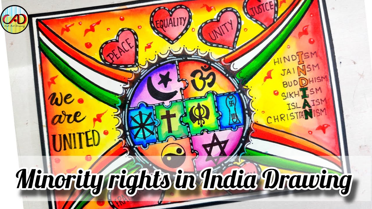 National Minorities Rights Day poster drawing / Minorities Rights Day ...