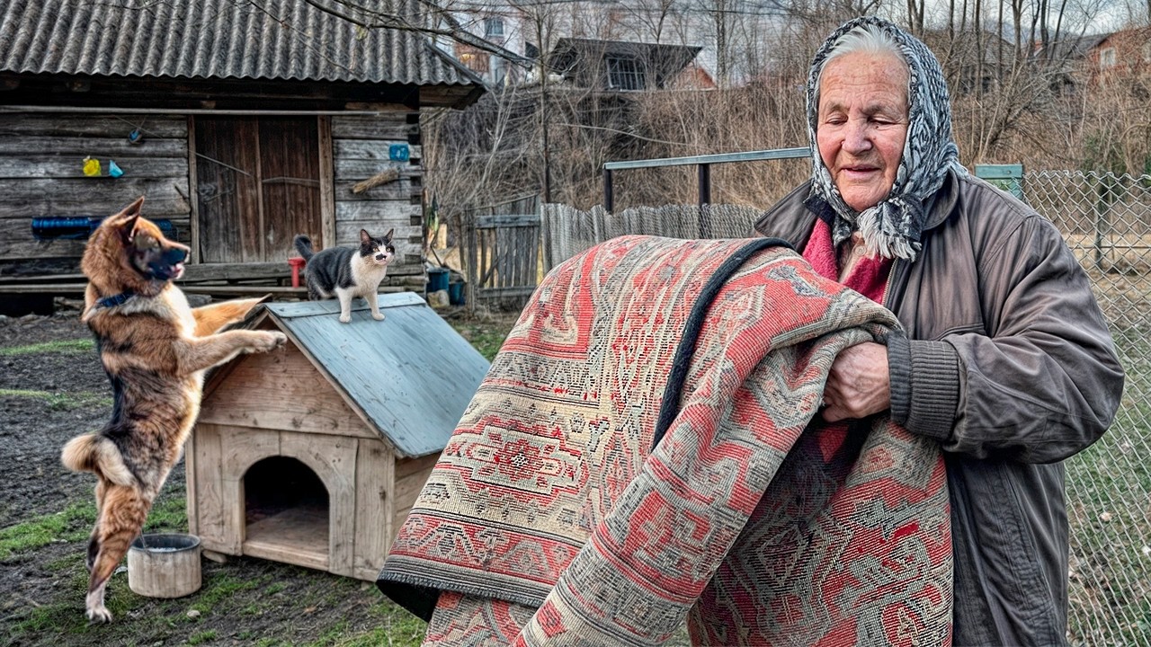 Lonely Life of an 85-year-old Grandmother in the Carpathians - Spring Cleaning in a Remote Village