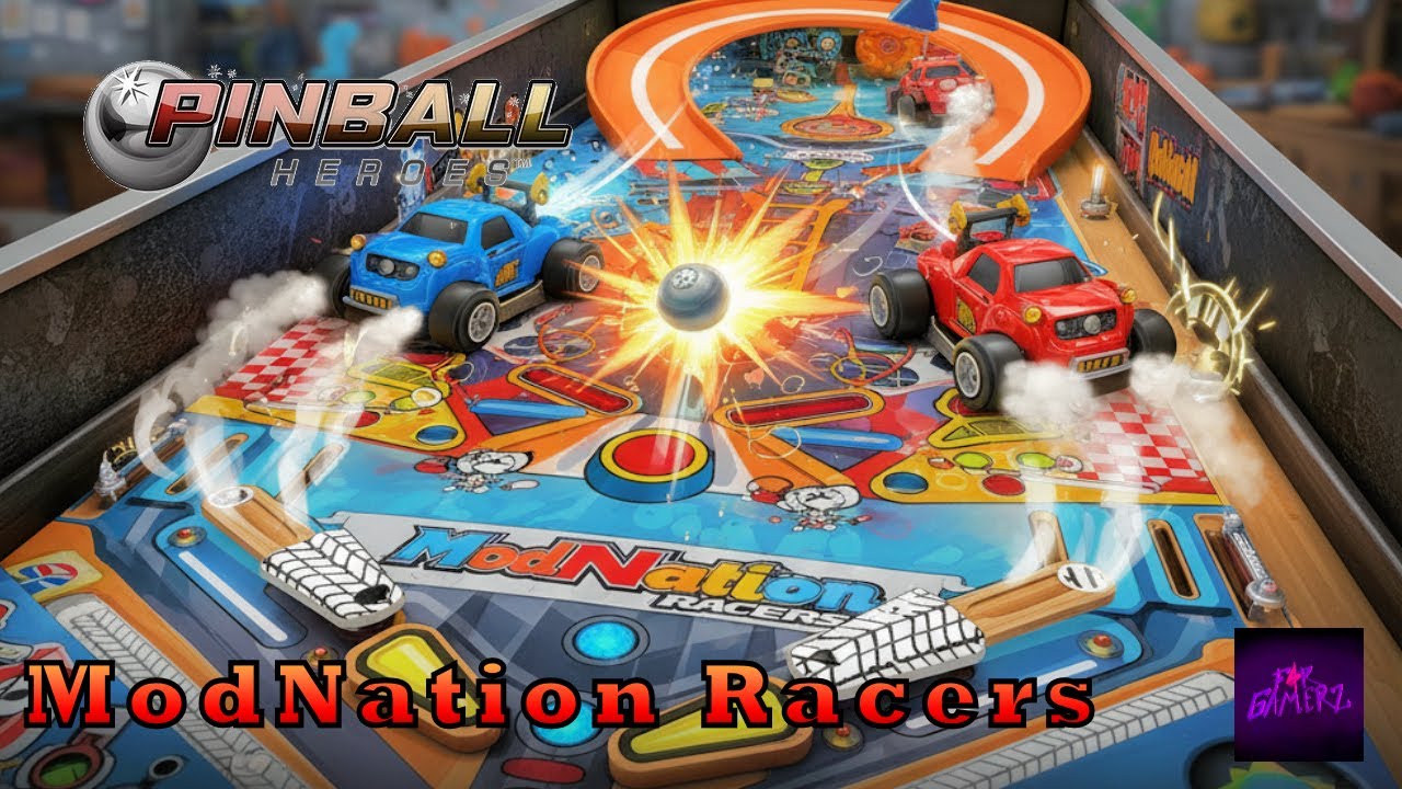 Pinball Heroes: ModNation Racers-Tisch! 🏎️⚪ Flippern bis die Reifen qualmen!