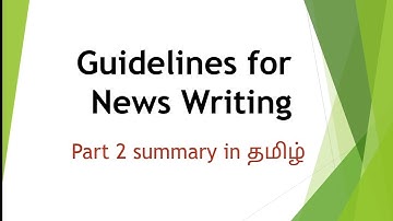 #guidelines for #news #writing in #tamil #summary in #english in #writing for #media #net #set #msu