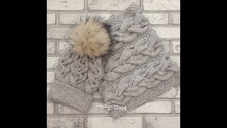 Снуд с объемными косами! Snood &hat, knitting.