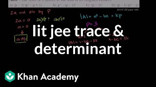 IIT JEE Trace and Determinant