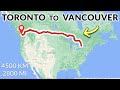 Toronto to vancouver canada road trip complete drive timelapse 4k