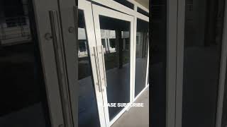 aluminium partitioning with double leaf door