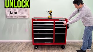 Craftsman 41" Tool Cabinet. Fix Stuck Drawers! (CMST82772RB) How to unlock tool chest drawers screenshot 1