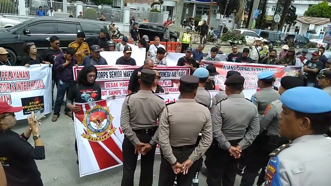 Aksi Damai Wartawan Se-Kabupaten Karo, Minta Usut Tuntas Kasus Dibakarnya Sempurna Pasaribu