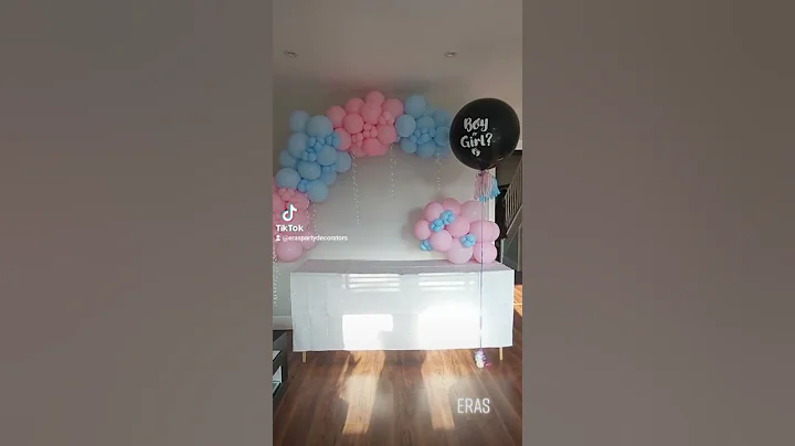 Baby shower party decoration balloon decor gender reveal party pink and blue decoration