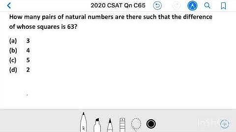 Civil Services 2020_Qn C65, How many pairs of natural numbers are there such that the difference....