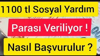 1100 Tl Sosyal Yardım Veriliyor Nasıl Başvuru Yapılır?