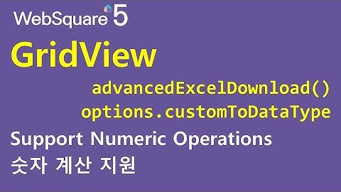 GridView - advancedExcelDownload   options customToDataType | GridView | WebSquare5 - Quick Guide