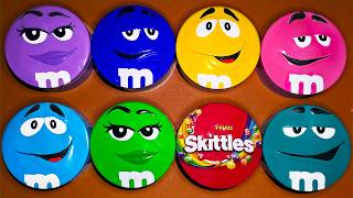 Satisfying Video Mesmerizing Unpacking Funny Tins With Radiant Skittles And Tasty M&Ms Candy Asmr