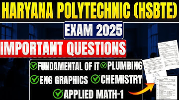 Haryana Polytechnic Important Question Update ll Most Important Question 2025