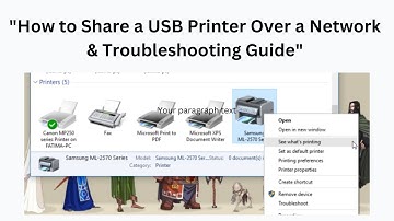 "How to Share a USB Printer Over a Network | Easy Setup & Troubleshooting Guide"
