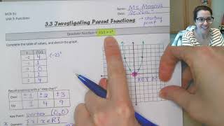 MCR3U 3.3 Parent Functions