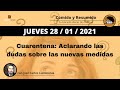 #COMIDOyRESUMIDO - Cuarentena: Aclarando las medidas del gobierno (jueves 28 Enero 2021)