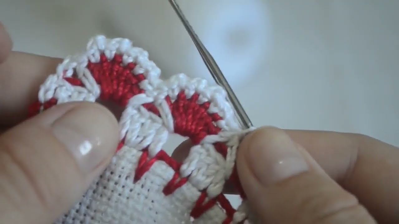 BARRADO DE CROCHÊ PEQUENO E FOFINHO PARA PANO DE PRATO #1287 versão para canhoto | BICO DE CROCHÊ
