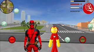 Demir Çöp Adam Halat Kahraman Gangster Suçu - Iron Stickman Rope Hero Part #1- Android Gameplay screenshot 5