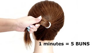 5 oneminute buns for short hair.