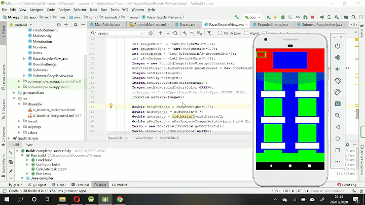 Android Java Programmatically (Rounded Image view/Setting TextView)