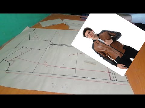 باترون جاكت جلد رجالي مقاس ٤٦ بطريقة مختلفه