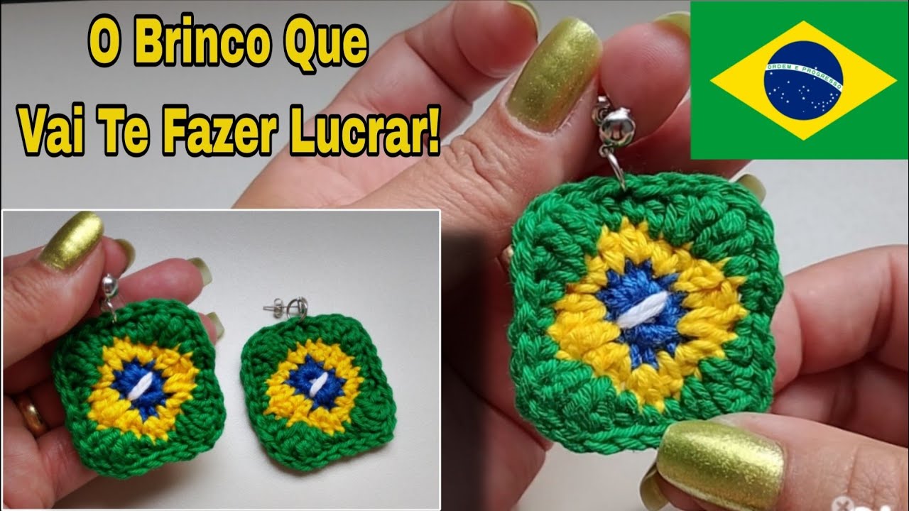 O Brinco de crochê da copa mais pedido no canal!