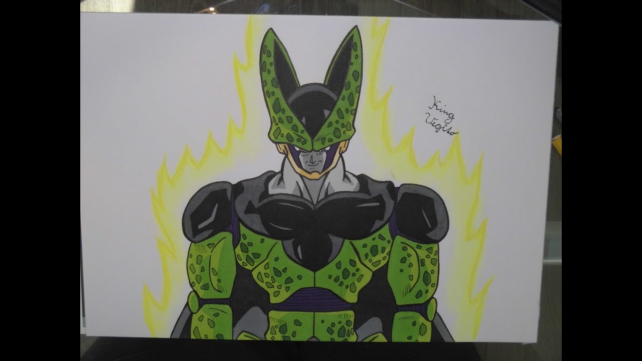 Drawing Perfect Cell Dragon Ball Z - YouTube