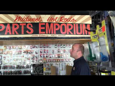 Hand-painted sign in Parts Department at Midwest Hotrods