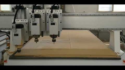Working video of three spindles cnc router