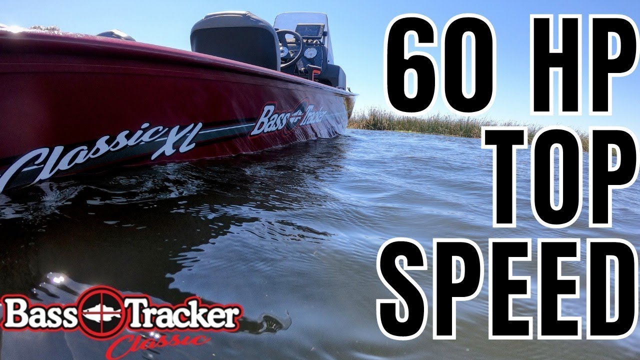 Bass Tracker Classic XL 42 MPH top speed run w/ Mercury 60 HP