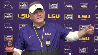 LSU Brian Kelly talks opening week of spring football