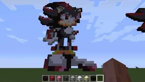 Minecraft Pixel Art:  classic Shadow the Hedgehog