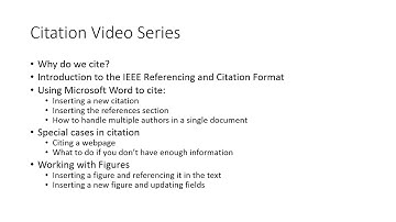 Unit 3 Video 0: Introduction to Citation