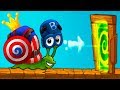 УЛИТКА БОБ 3 с Кидом #10 Приключение Snail Bob. Костюм Робота Звездных войн Р2-Д2 и Капитан Америка