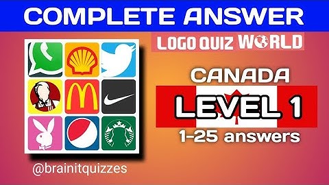 logo quiz world, Canada. level 1 answers #logoquiz @brainitquiz