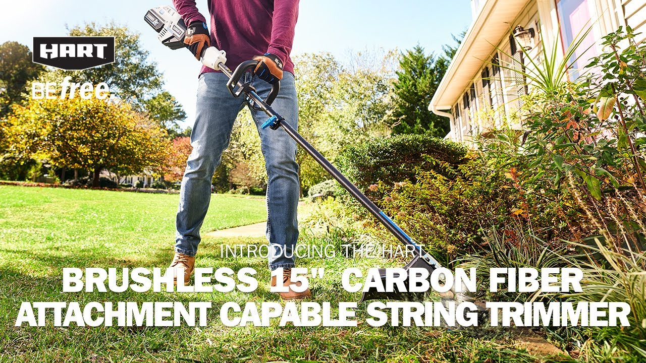 HART 40-Volt Cordless 15 Brushless Carbon Fiber Shaft String Trimmer Kit -  NEW