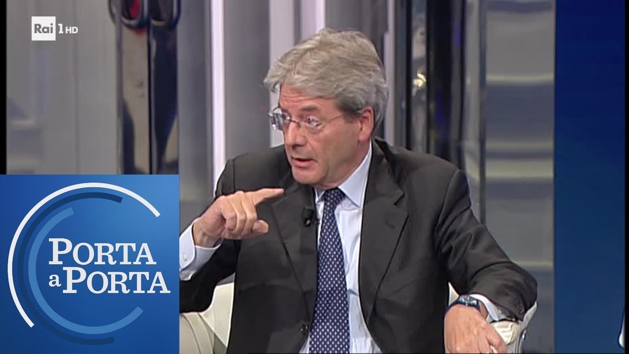 Caso Sea Watch e politiche migratorie: il commento di Paolo Gentiloni - Porta a Porta 20/05/2019