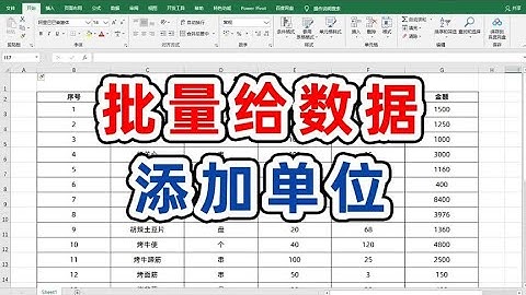 excel表格里如何给数据批量添加单位