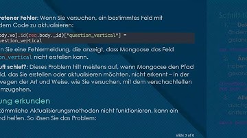Lösung des Mongoose Node.js Fehlers: Cannot create field in einem zweidimensionalen Array