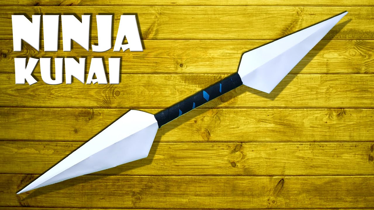 doppelter Kunai Dolch basteln Ninja Spielzeug aus Papier double kunai