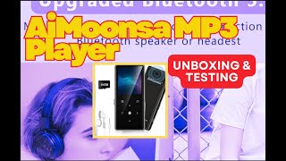 Aimoonsa mp3 player unboxing and testing