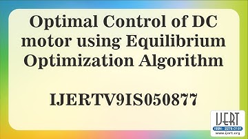 Optimal Control of DC motor using Equilibrium Optimization Algorithm