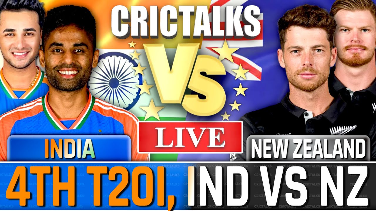 🔴 IND vs NZ, Cricket Live Scores & Commentary, 4th T20I,  1st Innings Live Match Today