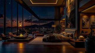Elegant Night Jazz In A Luxury Bedroom - Soft Jazz Music And Peaceful Fireplace Ambience screenshot 2